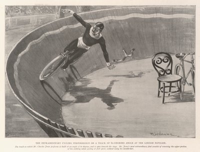 ロンドンパビリオンで60度の角度のトラック上の異常なサイクリングパフォーマンス 作： Ralph Cleaver